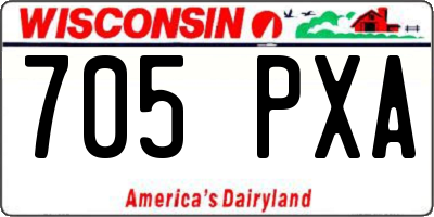 WI license plate 705PXA