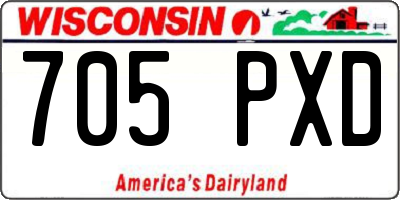 WI license plate 705PXD