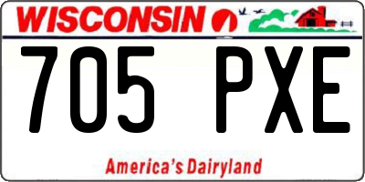 WI license plate 705PXE