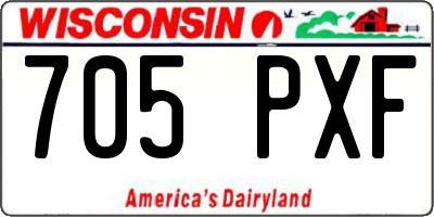 WI license plate 705PXF
