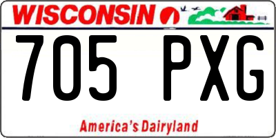 WI license plate 705PXG