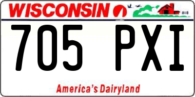 WI license plate 705PXI