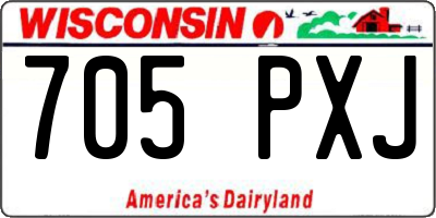 WI license plate 705PXJ