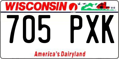 WI license plate 705PXK