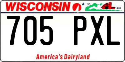 WI license plate 705PXL