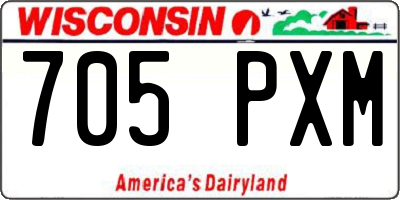 WI license plate 705PXM