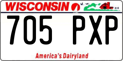 WI license plate 705PXP