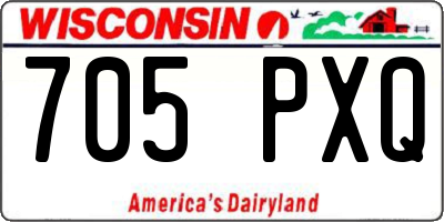 WI license plate 705PXQ