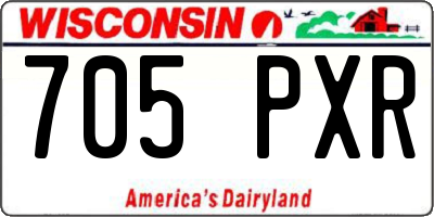 WI license plate 705PXR