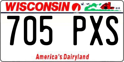 WI license plate 705PXS
