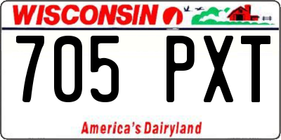 WI license plate 705PXT