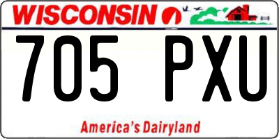 WI license plate 705PXU