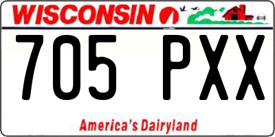 WI license plate 705PXX