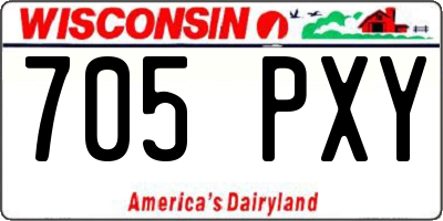 WI license plate 705PXY