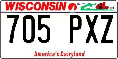 WI license plate 705PXZ