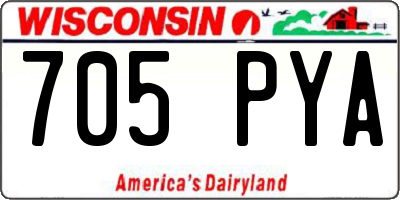 WI license plate 705PYA