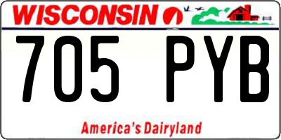 WI license plate 705PYB
