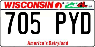 WI license plate 705PYD