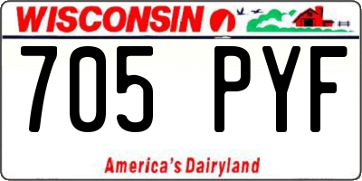 WI license plate 705PYF