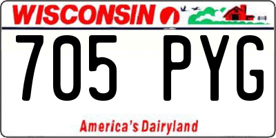 WI license plate 705PYG