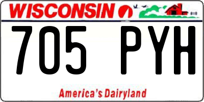 WI license plate 705PYH