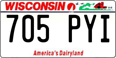 WI license plate 705PYI