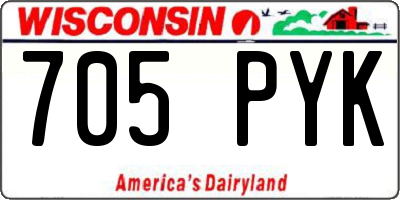 WI license plate 705PYK