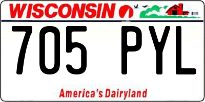 WI license plate 705PYL