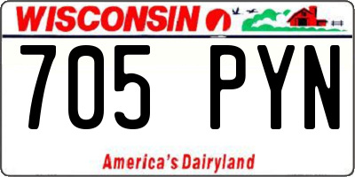 WI license plate 705PYN