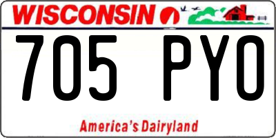 WI license plate 705PYO