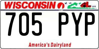 WI license plate 705PYP