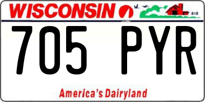 WI license plate 705PYR