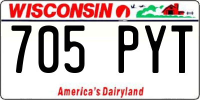 WI license plate 705PYT