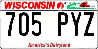 WI license plate 705PYZ