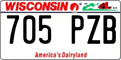 WI license plate 705PZB