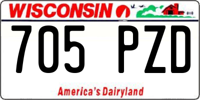 WI license plate 705PZD