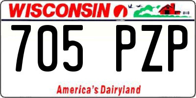 WI license plate 705PZP
