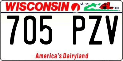 WI license plate 705PZV