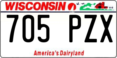 WI license plate 705PZX