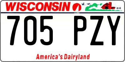 WI license plate 705PZY