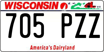 WI license plate 705PZZ