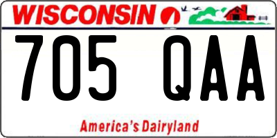 WI license plate 705QAA