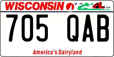 WI license plate 705QAB