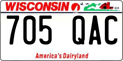WI license plate 705QAC