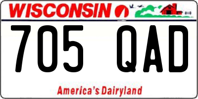 WI license plate 705QAD