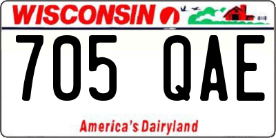 WI license plate 705QAE