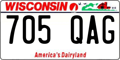WI license plate 705QAG