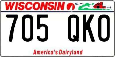WI license plate 705QKO