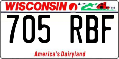 WI license plate 705RBF