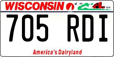 WI license plate 705RDI